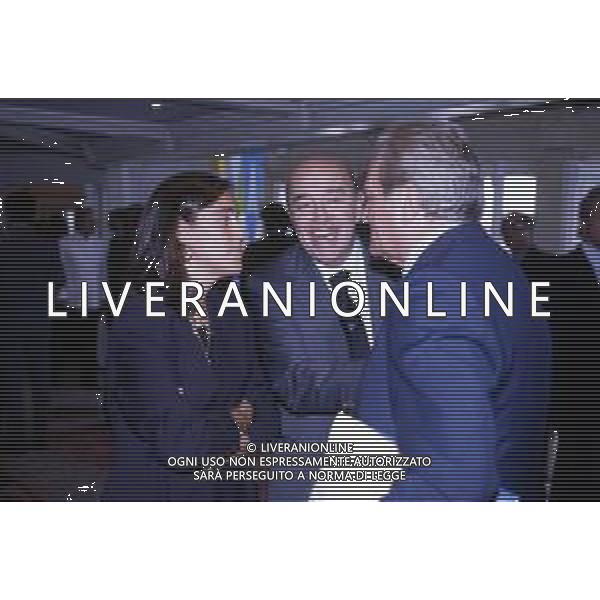 RETROSPETTIVA PAOLO MANTOVANI PRESIDENTE DELLA SAMPDORIA CALCIO NELLA FOTO PAOLO MANTOVANI PRESIDENTE DELLA SAMPDORIA CALCIO CON LA FIGLIA FRANCESCA E GIAMPIERO BONIPERTI AG ALDO LIVERANI SAS