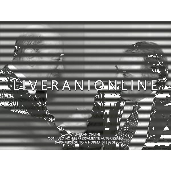 RETROSPETTIVA PAOLO MANTOVANI PRESIDENTE DELLA SAMPDORIA CALCIO NELLA FOTO PAOLO MANTOVANI PRESIDENTE DELLA SAMPDORIA CALCIO CON CORRADO FERLAINO PRESIDENTE NAPOLI CALCIO AG ALDO LIVERANI SAS