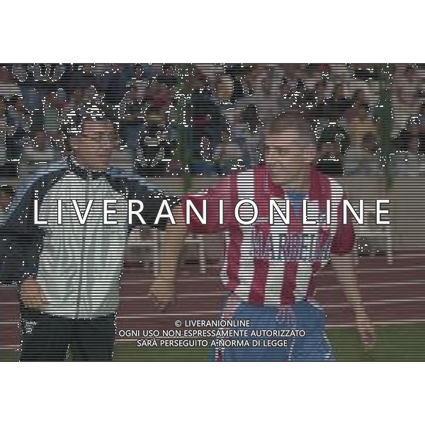 12-13-08 1998 -TROFEO TERESA HERRERA CON ATLETICO MADRID-REAL MADRID-LAZIO INTER DEPORTIVO LA CORUNA NELLA FOTO VLADIMIR JUGOVIC CON MANZINI MAURIZIO AG ALDO LIVERANI SAS