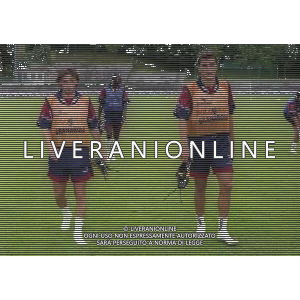 1999 SESTOLA-ALLENAMENTO PRE CAMPIONATO ESTIVO BOLOGNA CALCIO NELLA FOTO GIUSEPPE SIGNORI E NICOLA VENTOLA AG ALDO LIVERANI SAS 
