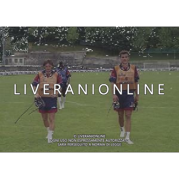 1999 SESTOLA-ALLENAMENTO PRE CAMPIONATO ESTIVO BOLOGNA CALCIO NELLA FOTO GIUSEPPE SIGNORI E NICOLA VENTOLA AG ALDO LIVERANI SAS