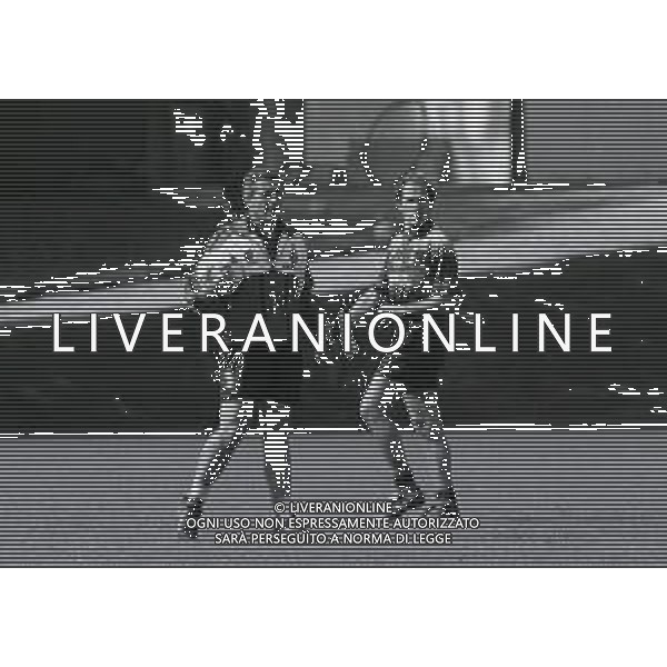 1996 MILANELLO -ALLENAMENTO AC MILAN NELLA FOTO OSCAR WASHINGTON TABAREZ ALLENATORE MILAN CALCIO E FRANCO BARESI AG ALDO LIVERANI SAS
