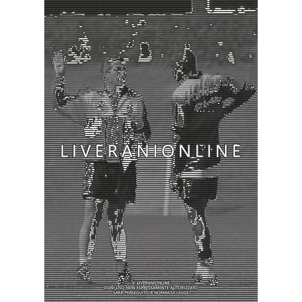 1996 MILANELLO -ALLENAMENTO AC MILAN NELLA FOTO OSCAR WASHINGTON TABAREZ ALLENATORE MILAN CALCIO E GEORGE WEAH AG ALDO LIVERANI SAS
