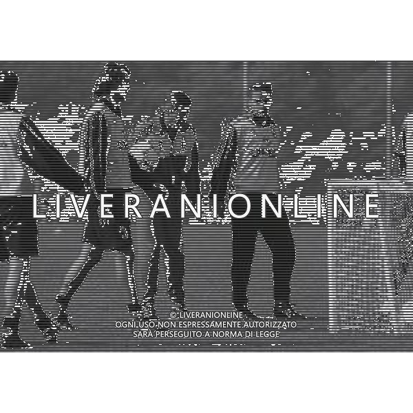 1996 MILANELLO -ALLENAMENTO AC MILAN NELLA FOTO OSCAR WASHINGTON TABAREZ E ROBERTO BAGGIO AG ALDO LIVERANI SAS