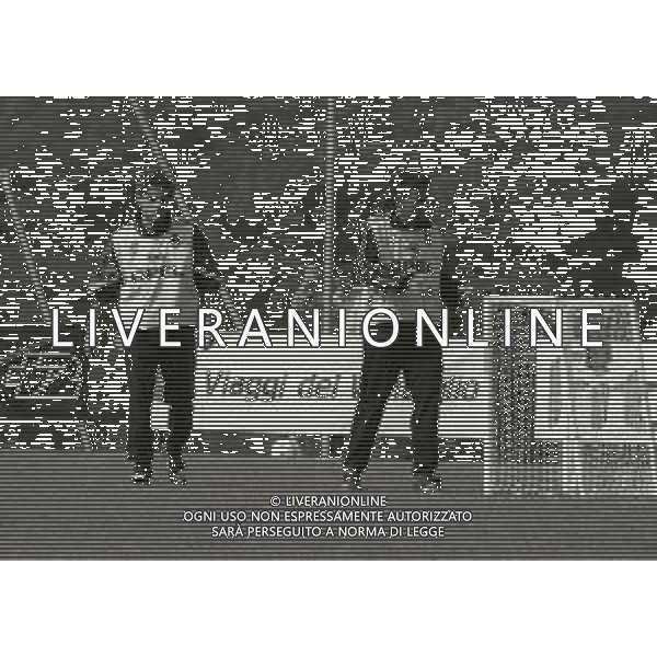 1996 MILANELLO -ALLENAMENTO AC MILAN NELLA FOTO ROBERTO BAGGIO E MARCO SIMONE AG ALDO LIVERANI SAS