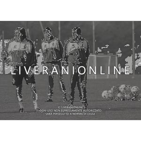 1996 MILANELLO -ALLENAMENTO AC MILAN NELLA FOTO OSCAR WASHINGTON TABAREZ ALLENATORE MILAN CALCIO E GIORGIO MORINI AG ALDO LIVERANI SAS