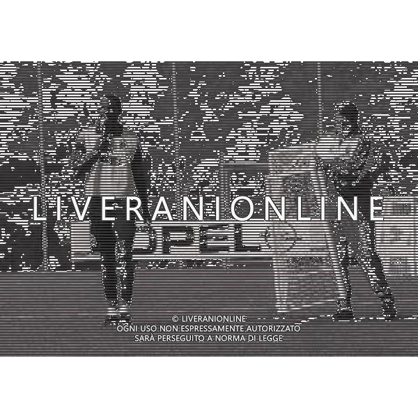 1996 MILANELLO -ALLENAMENTO AC MILAN NELLA FOTO GEORGE WEAH E OSCAR WASHINGTON TABAREZ AG ALDO LIVERANI SAS