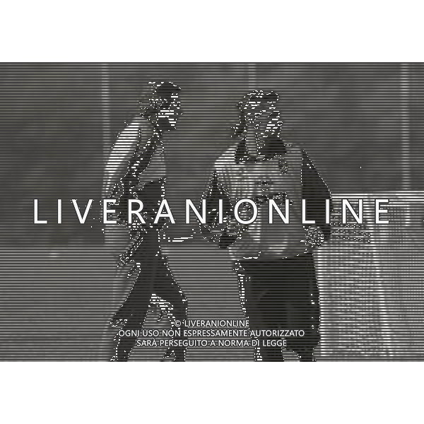 1996 MILANELLO -ALLENAMENTO AC MILAN NELLA FOTO OSCAR WASHINGTON TABAREZ ALLENATORE MILAN CALCIO E ROBERTO BAGGIO AG ALDO LIVERANI SAS