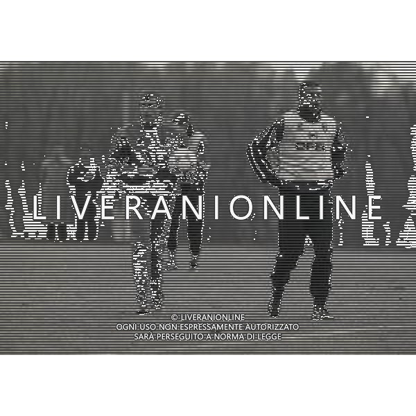 1996 MILANELLO -ALLENAMENTO AC MILAN NELLA FOTO OSCAR WASHINGTON TABAREZ ALLENATORE MILAN CALCIO E MARCEL DESAILLY AG ALDO LIVERANI SAS