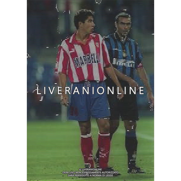 25-08-1997 MADRID TROFEO VILLA DE MADRID ATLETICO MADRID INTER 1-0 NELLA FOTO JOSE MARI E GIUSEPPE BERGOMI AG ALDO LIVERANI SAS