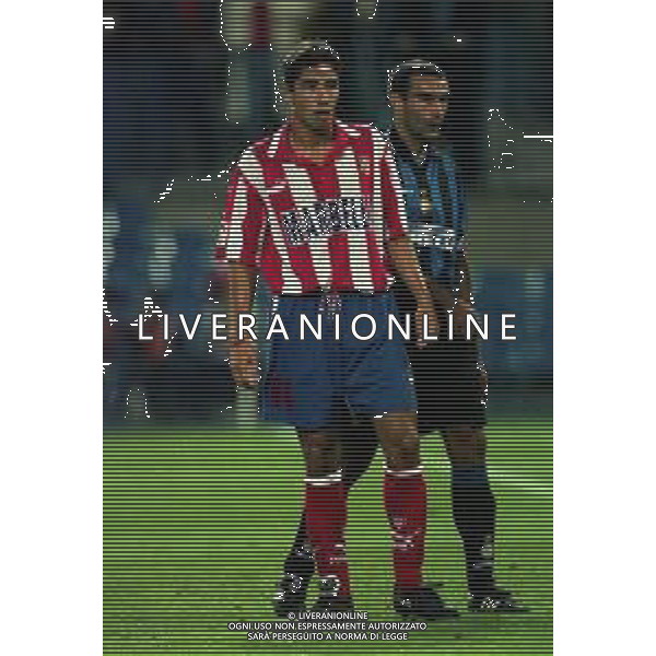 25-08-1997 MADRID TROFEO VILLA DE MADRID ATLETICO MADRID INTER 1-0 NELLA FOTO JOSE MARI E GIUSEPPE BERGOMI AG ALDO LIVERANI SAS