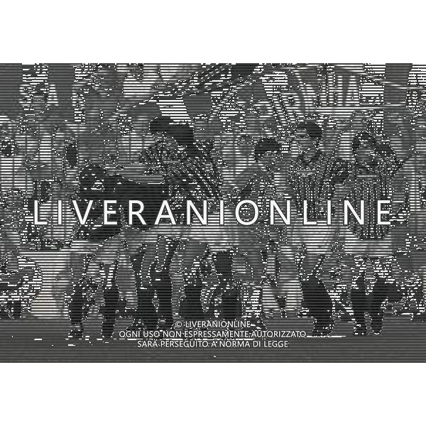 29-09-1985 MILANO CAMPIONATO DI CALCIO SERIE A MILAN AVELLINO 3-0 NELLA FOTO ESULTANZA GIOCATORI MILAN DOPO IL GOAL AG ALDO LIVERANI SAS