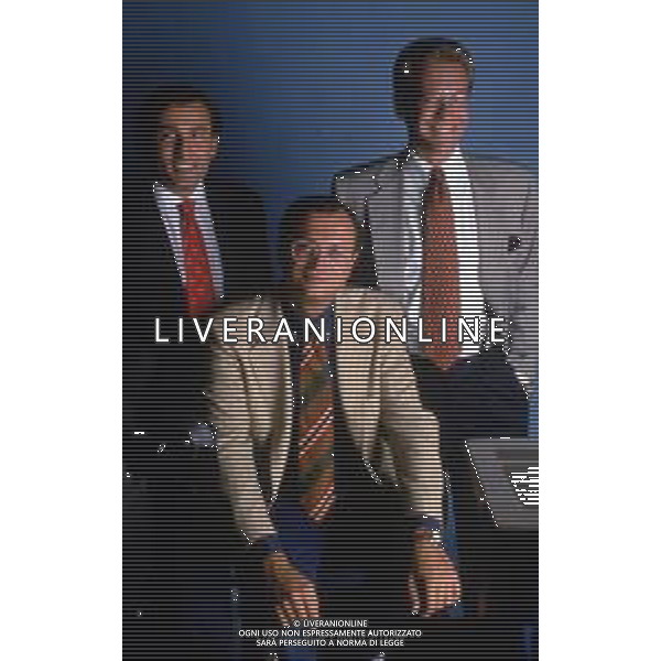 ALESSANDRO CECCHI PAONE, giornalista, conduttore televisivo italiano - RETROSPETTIVA Nella foto con Piero Marrazzo e Gianni Anversa alla conduzione di \'La cronaca in diretta\' nel 1994 su Rai 2 ©ARCHIVIO AGENZIA ALDO LIVERANI SAS