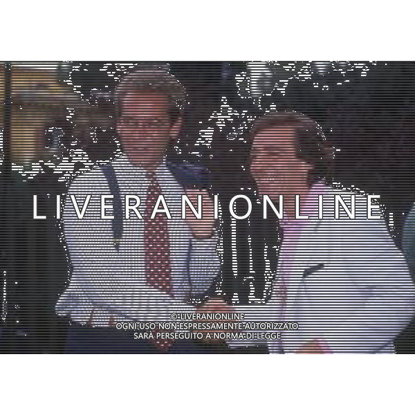 ALESSANDRO CECCHI PAONE, giornalista, conduttore televisivo italiano - RETROSPETTIVA Nella foto con Mino Reitano alla conduzione di \'La cronaca in diretta\' nel 1994 su Rai 2 ©ARCHIVIO AGENZIA ALDO LIVERANI SAS