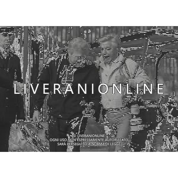 14-10-1984 MILANO CAMPIONATO DI CALCIO SERIE A MILAN ROMA 2-1 NELLA FOTO VITO LIVERANI E WALFRIDO CHIARINI FONDATORI DELLA FAMOSA AGENZIA FOTOGRAFICA OLYMPIA AG ALDO LIVERANI SAS