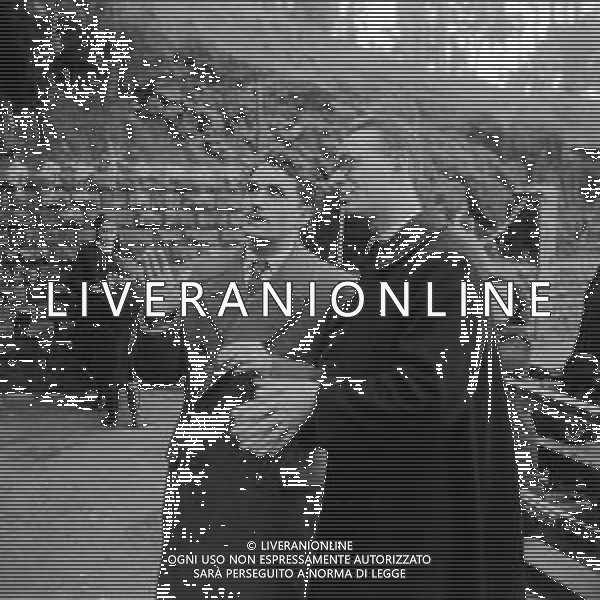 Bruno Cornacchiola, (che negli anni \'40 aveva in progetto di uccidere Papa Pio XII ) veggente, nell\'abbazia delle tre fontane, grotta del santuario vergine della rivelazione Roma anni \'50 - Retrospettiva ©Archivio Giovanni Liverani / AGENZIA ALDO LIVERANI SAS
