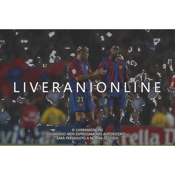 05-09-2002 BARCELLONA- BARCELLONA ATLETICO MADRID NELLA FOTO LUIS ENRIQUE-PATRICK KLUIVERT AG ALDO LIVERANI SAS 