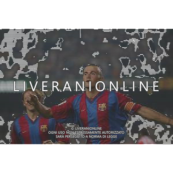 05-09-2002 BARCELLONA- BARCELLONA ATLETICO MADRID NELLA FOTO DOPO GOAL LUIS ENRIQUE AG ALDO LIVERANI SAS 