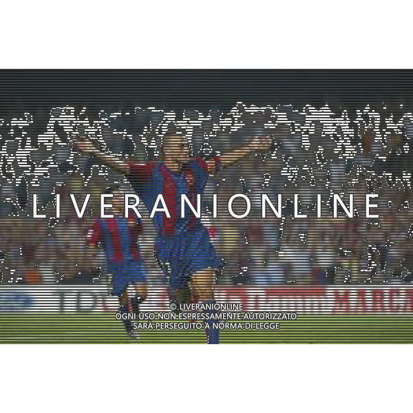 05-09-2002 BARCELLONA- BARCELLONA ATLETICO MADRID NELLA FOTO DOPO GOAL LUIS ENRIQUE AG ALDO LIVERANI SAS