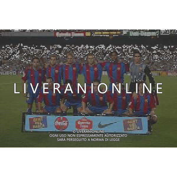 05-09-2002 BARCELLONA- BARCELLONA ATLETICO MADRID NELLA FOTO FORMAZIONE DEL BARCELLONA CALCIO 2002-2003 AG ALDO LIVERANI SAS