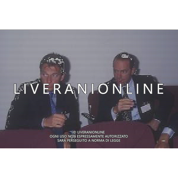 RETROSPETTIVA ENRICO MANTOVANI PRESIDENTE SAMPDORIA CALCIO NELLA FOTO MANTOVANI ENRICO PRESIDENTE SAMPDORIA CALCIO CON STEFANO TANZI PRESIDENTE PARMA CALCIO AG ALDO LIVERANI SAS
