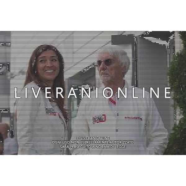 Bernie Ecclestone (GBR) and his wife Fabiana Flosi (BRA). 28.09.2019. Formula 1 World Championship, Rd 16, Russian Grand Prix, Sochi Autodrom, Sochi, Russia, Qualifying Day. / AGENZIA ALDO LIVERANI SAS - ITALY ONLY EDITORIAL USE ONLY - Bernie Ecclestone (GBR) con la moglie Fabiana Flosi (BRA).