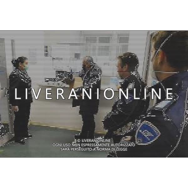 IMOLA 03 04 2020 EMERGENZA CORONAVIRUS - ON.GIANNI TONELLI LEGA INSIEME A SIMONE CARAPIA LEGA IMOLA E ANDREA LONGHI HANNO DONATO LE MASCHERINE AGLI UOMINI IN DIVISA DELLE FORZE DELL\'ORDINE NELLA FOTO LA POLIZIA MUNICIPALE ©SANNA / AGENZIA ALDO LIVERANI SAS