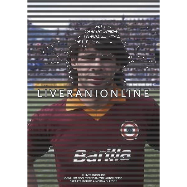 RETROSPETTIVA SEBASTIANO NELA CALCIATORE NELLA FOTO SEBASTIANO NELA CON LA MAGLIA DELLA ROMA CALCIO AG ALDO LIVERANI SAS