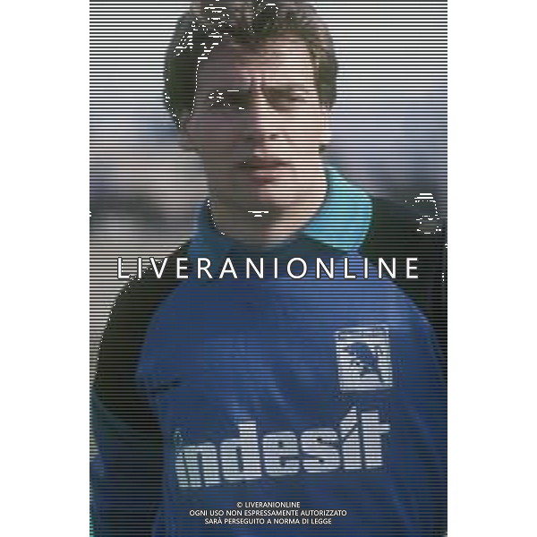 RETROSPETTIVA LUCA MARCHEGIANI CALCIATORE NELLA FOTO LUCA MARCHEGIANI CON LA MAGLIA DEL TORINO CALCIO NELL\'ANNO 1988-1989 AG ALDO LIVERANI SAS