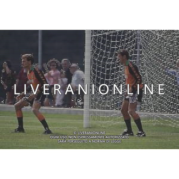 RETROSPETTIVA LUCA MARCHEGIANI CALCIATORE NELLA FOTO LUCA MARCHEGIANI CON LA MAGLIA DEL TORINO CALCIO CON FRANCO TANCREDI NELL\'ANNO 1990-1991 AG ALDO LIVERANI SAS