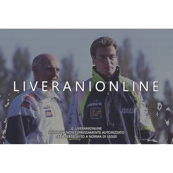 RETROSPETTIVA LUCA MARCHEGIANI CALCIATORE NELLA FOTO LUCA MARCHEGIANI CON ARRIGO SACCHI NAZIONALE ITALIANA NELL\'ANNO 1991-1992 AG ALDO LIVERANI SAS