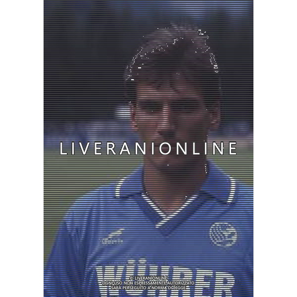 RETROSPETTIVA PIETRO MARIANI CALCIATORE NELLA FOTO PIETRO MARIANI CON LA MAGLIA DEL BRESCIA CALCIO AG ALDO LIVERANI SAS