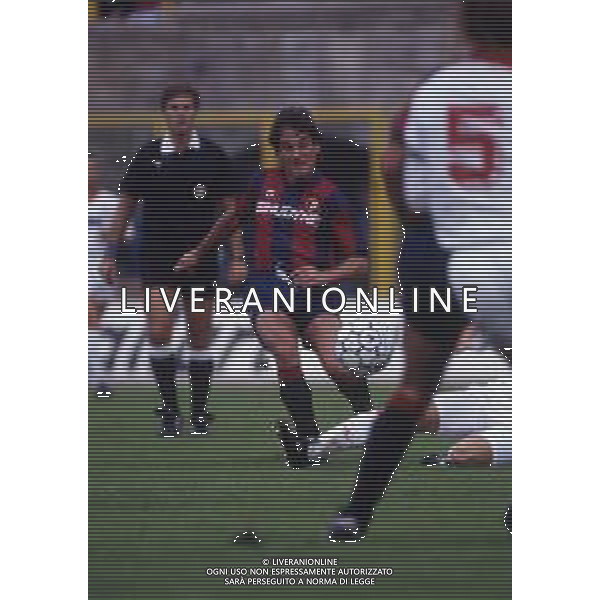 RETROSPETTIVA PIETRO MARIANI CALCIATORE NELLA FOTO PIETRO MARIANI CON LA MAGLIA DEL BOLOGNA CALCIO AG ALDO LIVERANI SAS