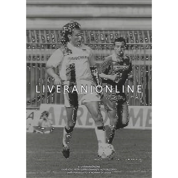 RETROSPETTIVA PIETRO MARIANI CALCIATORE NELLA FOTO PIETRO MARIANI CON LA MAGLIA DEL VENEZIA CALCIO AG ALDO LIVERANI SAS