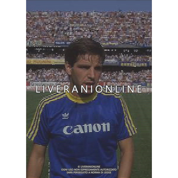 RETROSPETTIVA LUCIANO MARANGON CALCIATORE NELLAFOTO LUCIANO MARANGON CON LA MAGLIA DEL VERONA CALCIO NELL\'ANNO 1984 AG ALDO LIVERANI SAS