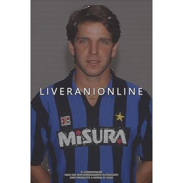 RETROSPETTIVA LUCIANO MARANGON CALCIATORE NELLAFOTO LUCIANO MARANGON CON LA MAGLIA DELL\'INTER 1985-1986 AG ALDO LIVERANI SAS