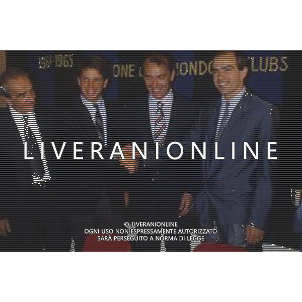 RETROSPETTIVA LUCIANO MARANGON CALCIATORE NELLAFOTO GIUSEPPE PRISCO- LUCIANO MARANGON-ERNESTO PELLEGRINI-PIETRO FANNA NELL\'ANNO 1985 AG ALDO LIVERANI SAS