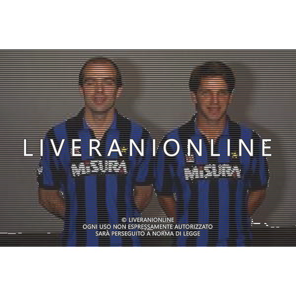 RETROSPETTIVA LUCIANO MARANGON CALCIATORE NELLAFOTO LUCIANO MARANGON CON LA MAGLIA DELL\'INTER 1985-1986 CON PIETRO FANNA AG ALDO LIVERANI SAS