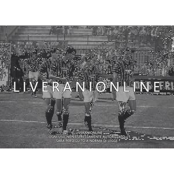 28-08-1985 MILANO COPPA ITALIA MILAN REGGIANA 1-0 NELLA FOTO PAOLO MALDINI-AGOSTINO DI BARTOLOMEI-MARIO BORTOLAZZI E MAURO TASSOTTI AG ALDO LIVERANI SAS