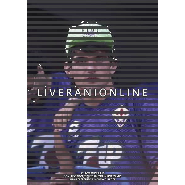 RETROSPETTIVA GIANMATTEO MAREGGINI CALCIATORE NELLA FOTO GIANMATTEO MAREGGINI CON LA MAGLIA DELLA FIORENTINA CALCIO AG ALDO LIVERANI SAS
