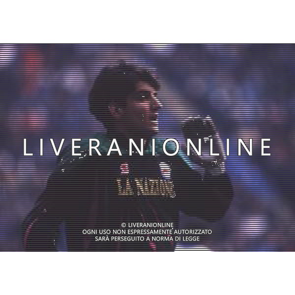 RETROSPETTIVA GIANMATTEO MAREGGINI CALCIATORE NELLA FOTO GIANMATTEO MAREGGINI CON LA MAGLIA DELLA FIORENTINA CALCIO AG ALDO LIVERANI SAS