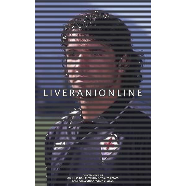 RETROSPETTIVA GIANMATTEO MAREGGINI CALCIATORE NELLA FOTO GIANMATTEO MAREGGINI CON LA MAGLIA DELLA FIORENTINA CALCIO AG ALDO LIVERANI SAS