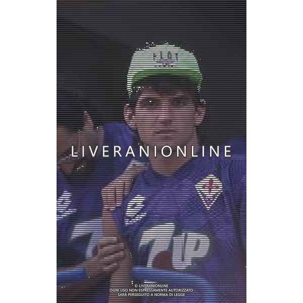RETROSPETTIVA GIANMATTEO MAREGGINI CALCIATORE NELLA FOTO GIANMATTEO MAREGGINI CON LA MAGLIA DELLA FIORENTINA CALCIO AG ALDO LIVERANI SAS