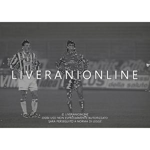 01-12-1994 TORINO COPPA ITALIA QUARTI DI FINALE ANDATA JUVENTUS ROMA 3-0 NELLA FOTO DANIEL FONSECA E CIRO FERRARA AG ALDO LIVERANI SAS