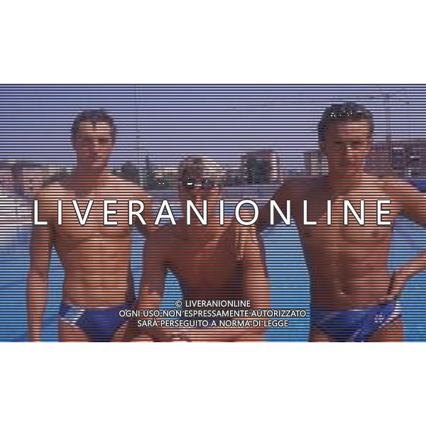 RETROSPETTIVA GIORGIO LAMBERTI NUOTO NELLA FOTO LEONARDO MICHELOTTI-GIORGIO LAMBERTI E ROBERTO GLERIA AG ALDO LIVERANI SAS