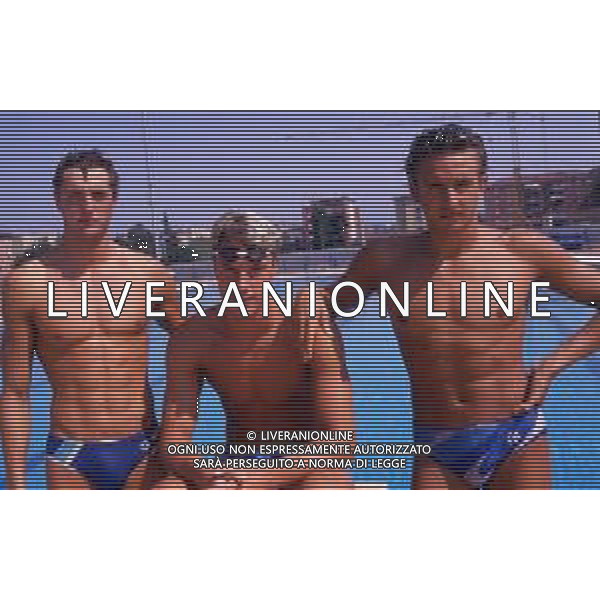 RETROSPETTIVA GIORGIO LAMBERTI NUOTO NELLA FOTO LEONARDO MICHELOTTI-GIORGIO LAMBERTI E ROBERTO GLERIA AG ALDO LIVERANI SAS