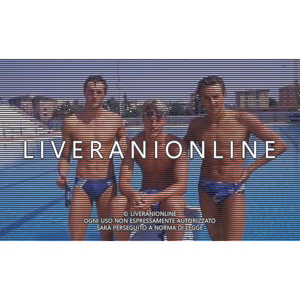 RETROSPETTIVA GIORGIO LAMBERTI NUOTO NELLA FOTO LEONARDO MICHELOTTI-GIORGIO LAMBERTI E ROBERTO GLERIA AG ALDO LIVERANI SAS