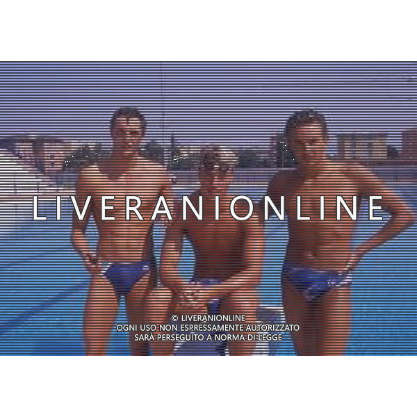 RETROSPETTIVA GIORGIO LAMBERTI NUOTO NELLA FOTO LEONARDO MICHELOTTI-GIORGIO LAMBERTI E ROBERTO GLERIA AG ALDO LIVERANI SAS