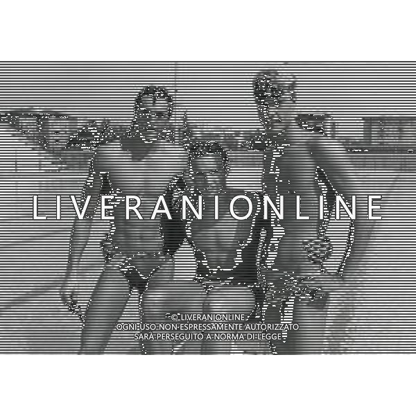 RETROSPETTIVA GIORGIO LAMBERTI NUOTO NELLA FOTO LEONARDO MICHELOTTI-GIORGIO LAMBERTI E ROBERTO GLERIA AG ALDO LIVERANI SAS
