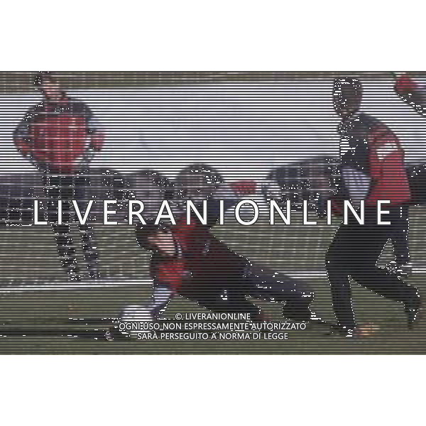 RETROSPETTIVA IELPO MARIO CALCIATORE NELLA FOTO IELPO MARIO IN ALLENAMENTO A MILANELLO CON IL MILAN AG ALDO LIVERANI SAS